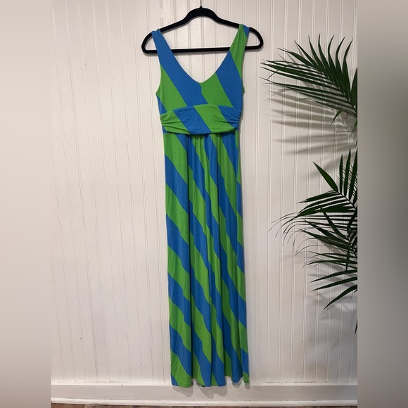 LILLY PULITZER Sloane V-neck Maxi Dress in always a party stripe SMALL $198 - Picture 3 of 5